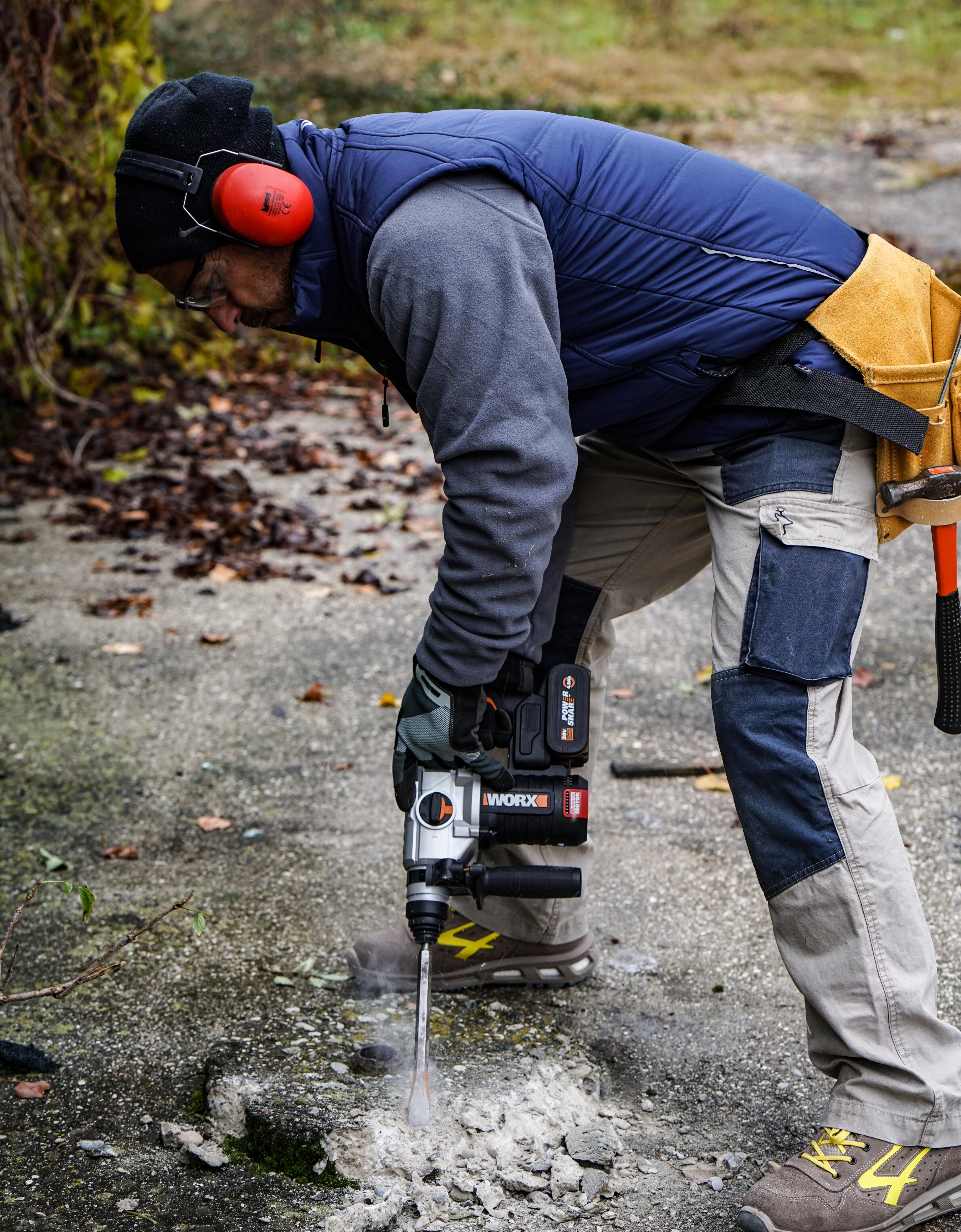 Worx WX380.9 - Martillo 4 F Brushless 2,2J 20V S/bat